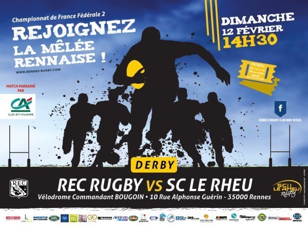 REC - LeRheu Affiche du match de rugby du 12 février 2017